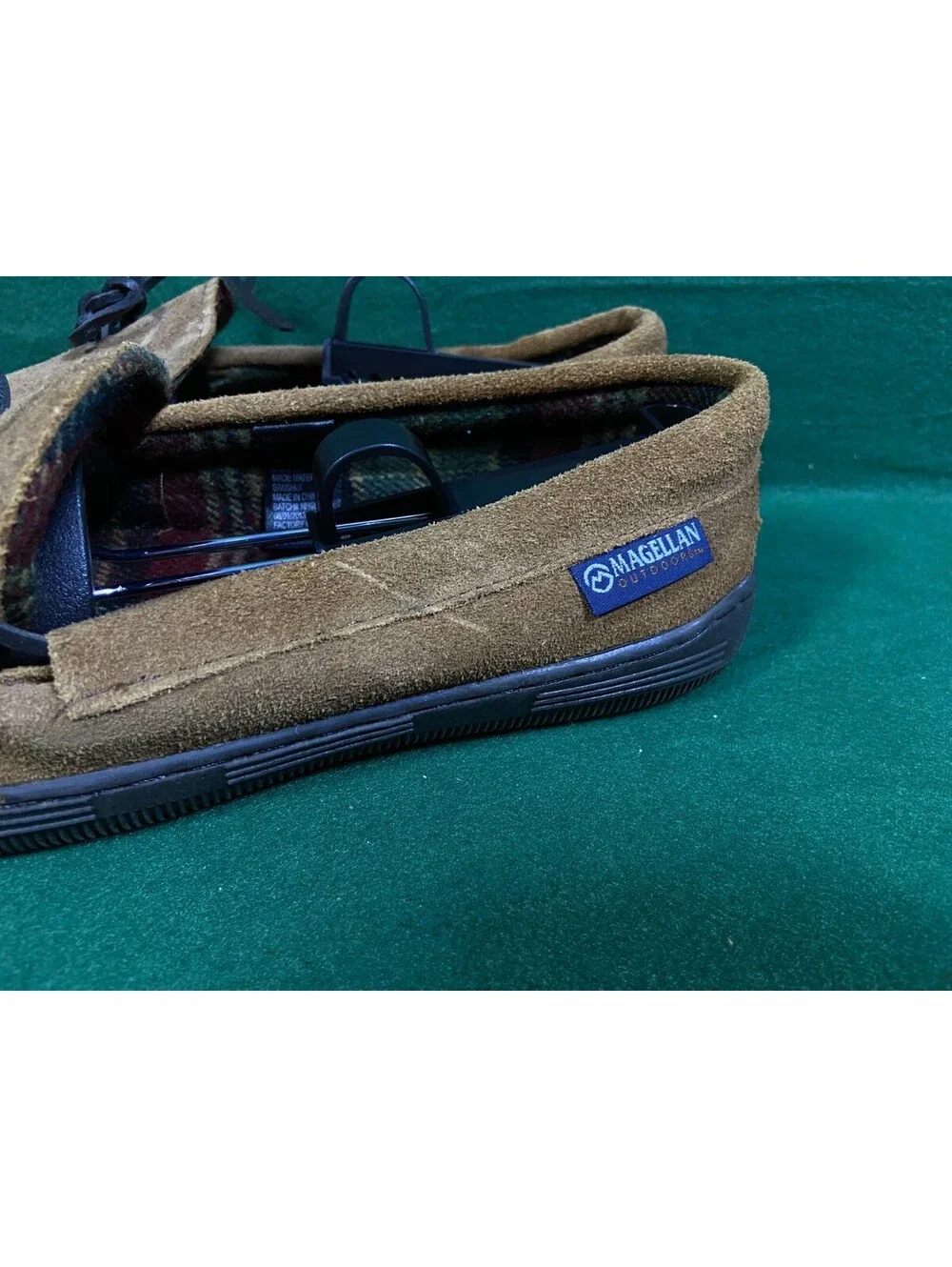 Magellan Brown Suede Leather Lace Up Mens Comfort HouseShoe Slippers Sz. 8 EUC!